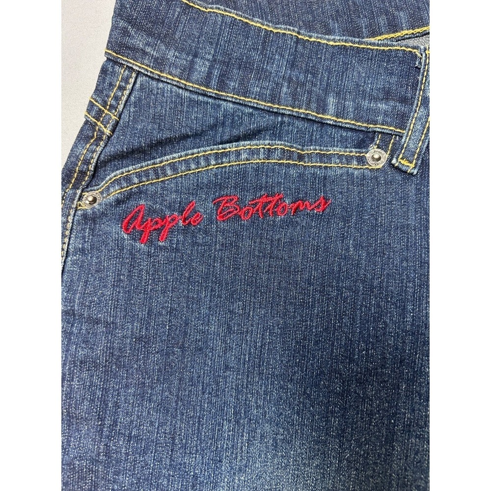 VTG Y2K Apple Bottoms Women's Denim Capris Cropped Jeans Embroidered Size 20W - Picture 4 of 9